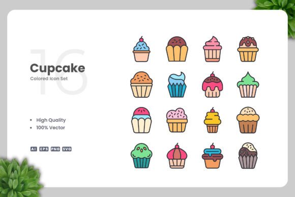 Cupcake Color Icons: Graphics & Icons for Real Crafting