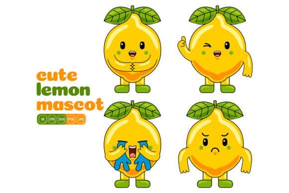 Cute Lemon Mascot Vector Pack 01 for Graphics and Illustrations
