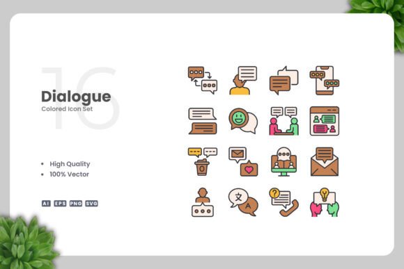 Dialogue Colored Icons: Essential Graphics for Modern Branding