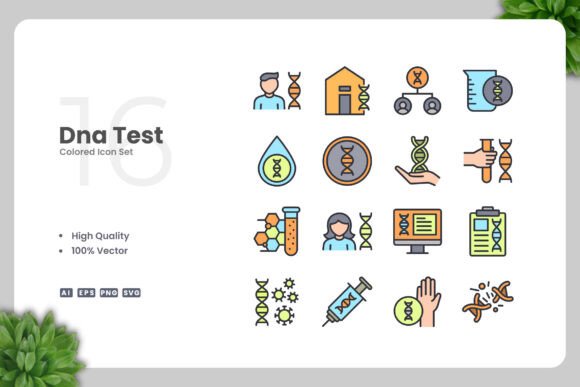 Dna Test Colored Icons: Essential Graphics for Digital Sellers