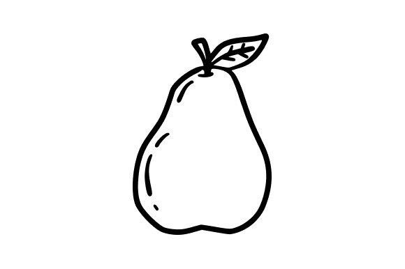 Hand-drawn Pear Icon: A Versatile Graphic for Creative Projects
