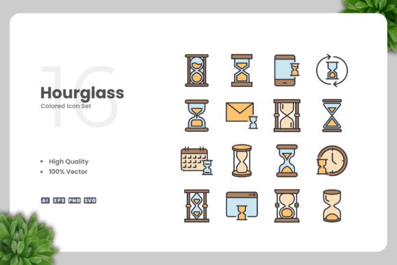 Hourglass Colored Icons: A Designer's Review of Graphics and Icons