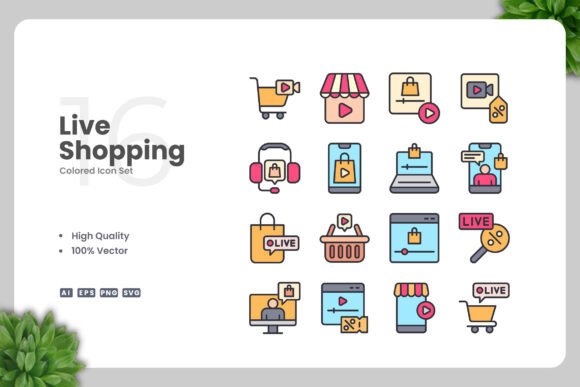 Live Shopping Colored Icon for Handmade Creations