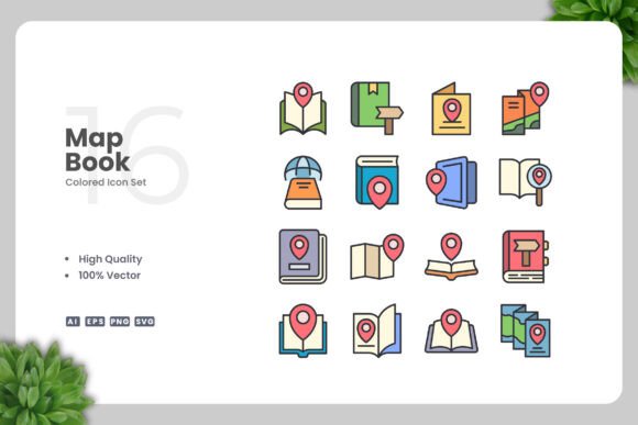 Map Book Colored Icons Review for Embroidery Projects