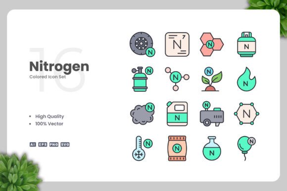 Nitrogen Colored Icons for Modern Graphics