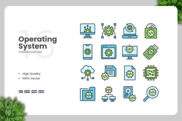 Operating System Colored Icons - A Versatile Graphic Design Asset