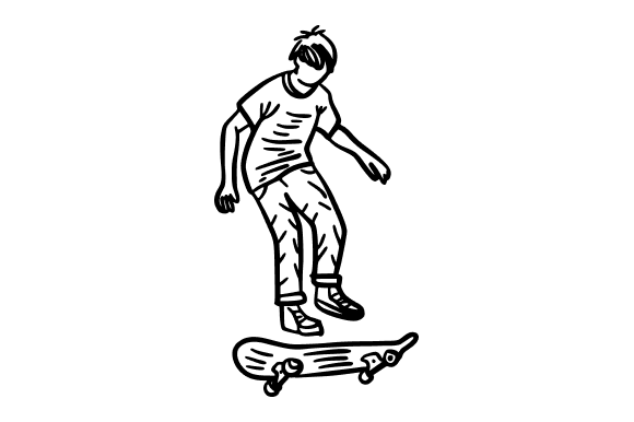 Oung Skater Performing a Kickflip Graphics and Illustrations Review