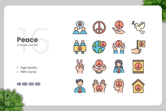 Peace Colored Icons: A Versatile Graphic Design Asset for Modern Content Publishing