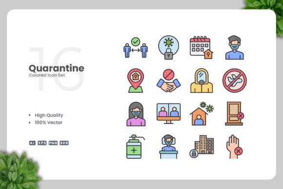 Quarantine Colored Icons - A Versatile Graphic Asset for Digital Sellers