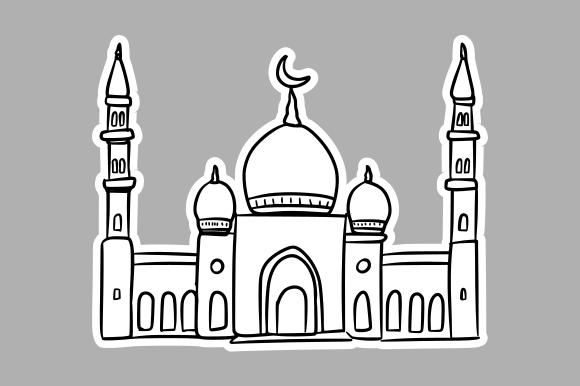 Vintage Islamic Mosque Illustration Graphics for Creators
